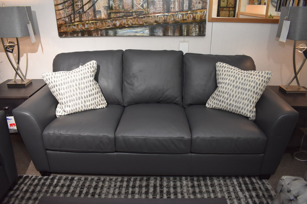 brentwood top grain leather sofa